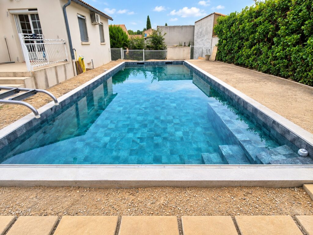 Piscine rénovée avec membrane armée - résultat final - FMH Piscines